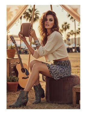 Etoile Isabel Marant ☀︎︎ Print Silk Viscose Skirt ☀︎ Strapless Top ☀︎ 1 Small ☀︎